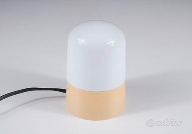 Lampada da tavolo pillola anni '60 vetro opalino