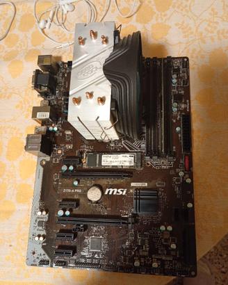 Scheda madre MSI con CPU Intel i7 e 500gb hd
