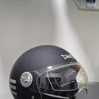 CASCO DEMIJET NERO CON SCRITTA DIEFFE GRIGIA