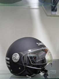 CASCO DEMIJET NERO CON SCRITTA DIEFFE GRIGIA