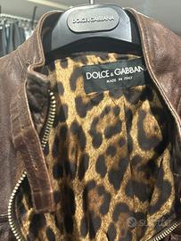 Giacca in pelle vintage marrone invecchiato