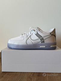 Nike Air Force 1 React White Light Bone Tg 44