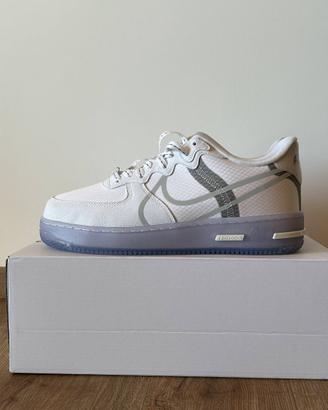 Nike Air Force 1 React White Light Bone Tg 44