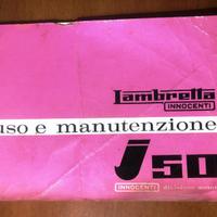 LIBRETTO USO MANUTENZIONE LAMBRETTA J 50 ANNI  '60