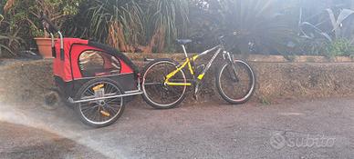 Bici mtb 26" + carrello/passeggino
