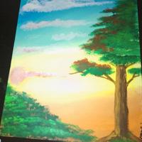 Quadro "tramonto solitario"