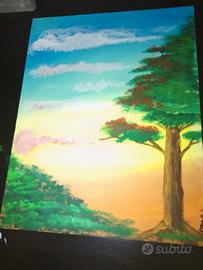 Quadro "tramonto solitario"