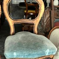 Sedia antica  in legno e velluto