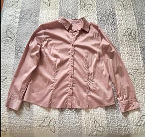 camicia camicetta donna maniche lunghe rosa antico