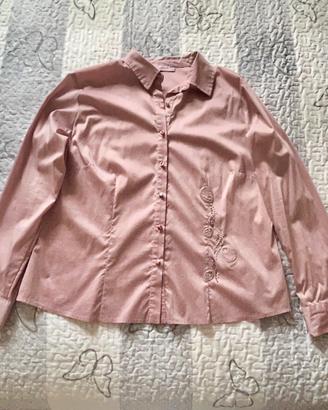 camicia camicetta donna maniche lunghe rosa antico