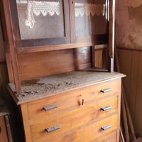 Credenza vintage anni '50 con vetrina – Legno mass