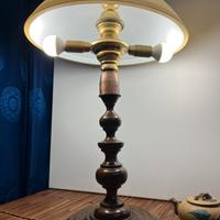 Lampada in legno e vetro vintage