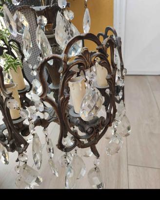 lampadario vintage in ferro battuto 