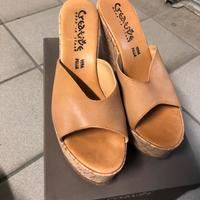 Sandali creative vacchetta marrone zeppa sughero