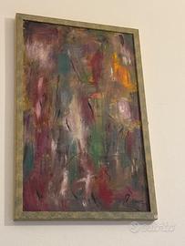 Quadro dipinto astratto firmato V.