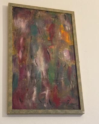 Quadro dipinto astratto firmato V.