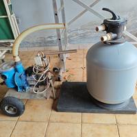 Filtro a sabbia più pompa e accessori.