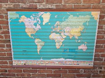 Cartina Geografica Planisfero mondo Sit vintage 