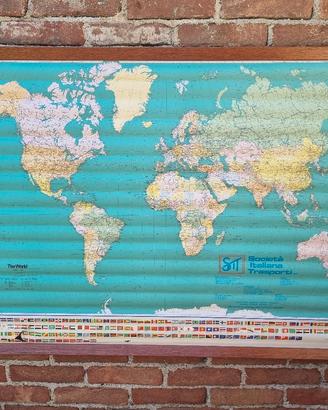 Cartina Geografica Planisfero mondo Sit vintage 