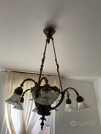 lampadario in ottone