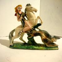 Ceramica vintage Diana a cavallo anni 30-50