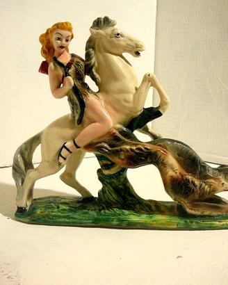 Ceramica vintage Diana a cavallo anni 30-50