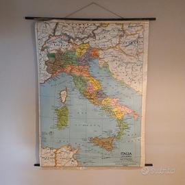carata 1977 geografia Italia cartina vintage 