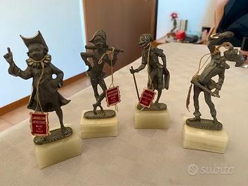Set di statuette commedia napoletana Peltro Castel