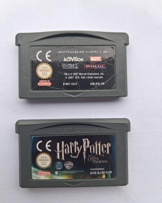 Harry Potter e  Spiderman  per Game Boy Advance