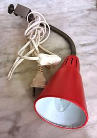 Lampada da tavolo - morsetto rossa metallo Vintage