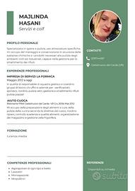 Cameriera, pulizie, ristorante