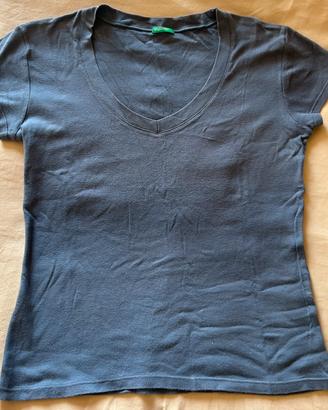 Tshirt blu Benetton maniche corte