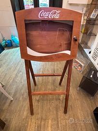 cavalletto porta menu coca cola vintage in legno