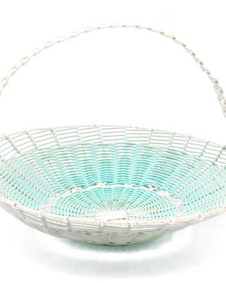Cestino centrotavola Scoubidou anni 60 vintage