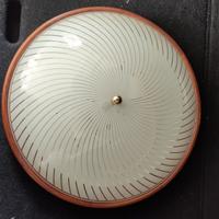 Plafoniera in vetro e legno