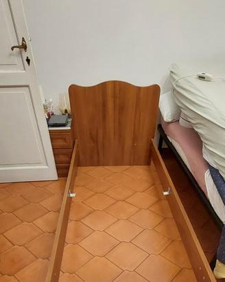 Letto completo noce Sorrento 90x85x25  + comodino