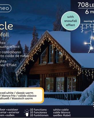 n.3 luci natale effetto neve scendente ESTERNO