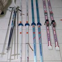 Tre coppie sci vintage Rossignol Nowax Fischer