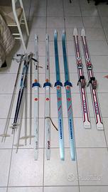 Tre coppie sci vintage Rossignol Nowax Fischer