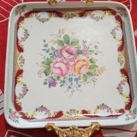 Vassoio ceramica Limoges France dipinto a mano