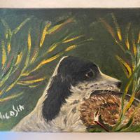 Dipinto olio su tela “Cacciagione” 20x30