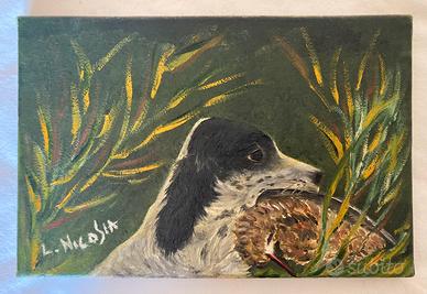 Dipinto olio su tela “Cacciagione” 20x30
