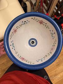 🚿 Lavabo in ceramica decorata stile rustico – 50