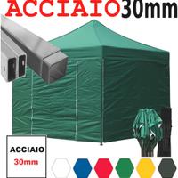 Gazebo 3x3 verde pieghevole certificato ignifugo