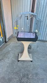 gabbia con basamento con rotelle 