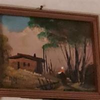 quadro Vintage, Paesaggio, casa, alberi