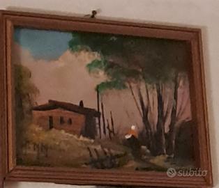quadro Vintage, Paesaggio, casa, alberi