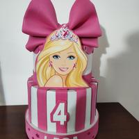 Torta e Banner Barbie   + base per marshmallow