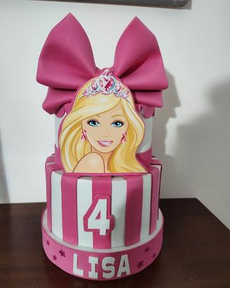 Torta e Banner Barbie   + base per marshmallow