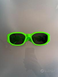 Occhiali da sole simil biggie v verde fluo